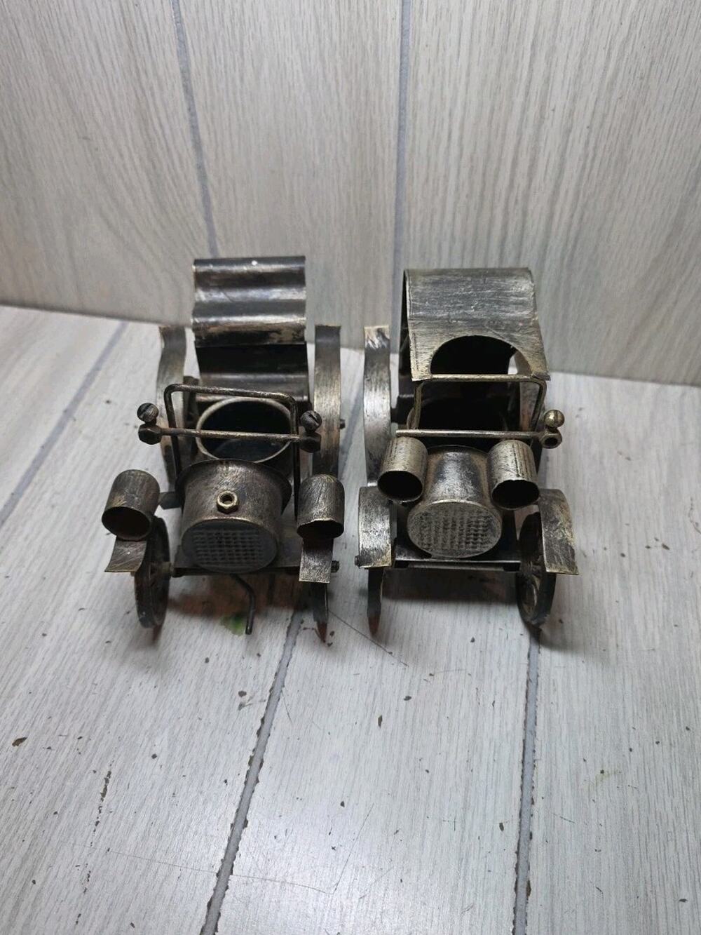 Vintage Metal Automobile Candle Holders Antique Cars Tea Light Man Cave Bar
